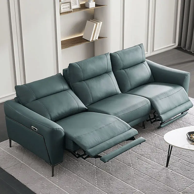 Factory Wholesale Luxury Design Corner Modular Leather Sofa and Couch Recliner Furniture Sectional Sofa — view 1