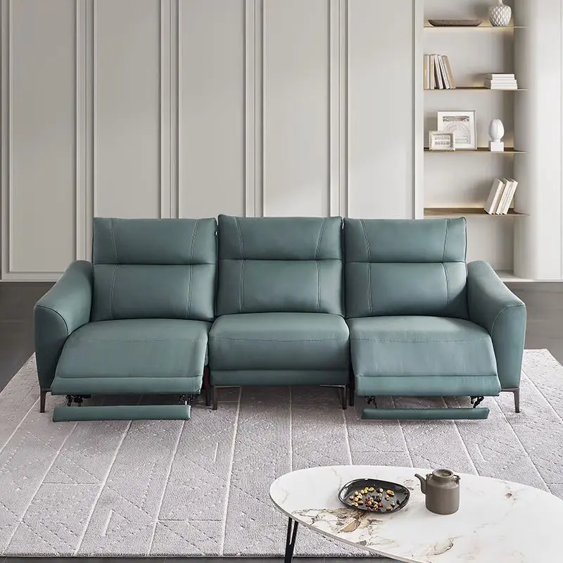 Factory Wholesale Luxury Design Corner Modular Leather Sofa and Couch Recliner Furniture Sectional Sofa — image 2