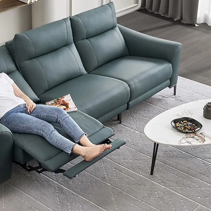Factory Wholesale Luxury Design Corner Modular Leather Sofa and Couch Recliner Furniture Sectional Sofa — image 3
