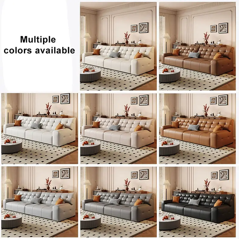 Modern Genuine Leather Sectional Couch Set with Light Luxury Design for Apartment Hotel & Villa Living Rooms — image 4