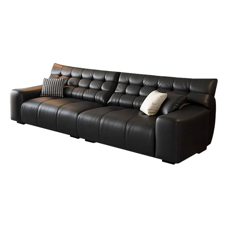 Modern Genuine Leather Sectional Couch Set with Light Luxury Design for Apartment Hotel & Villa Living Rooms — image 5