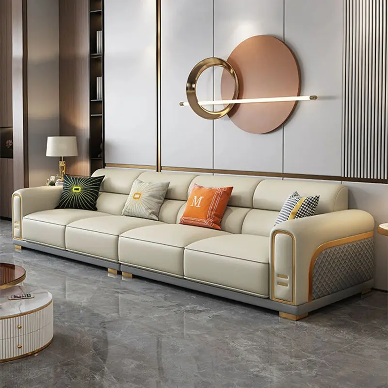 Leather Luxury Chesterfield Sofa Set Single/Double/Triple Seater Options Durable Sponge-Filled Modern Apartment Hotel Li — view 1