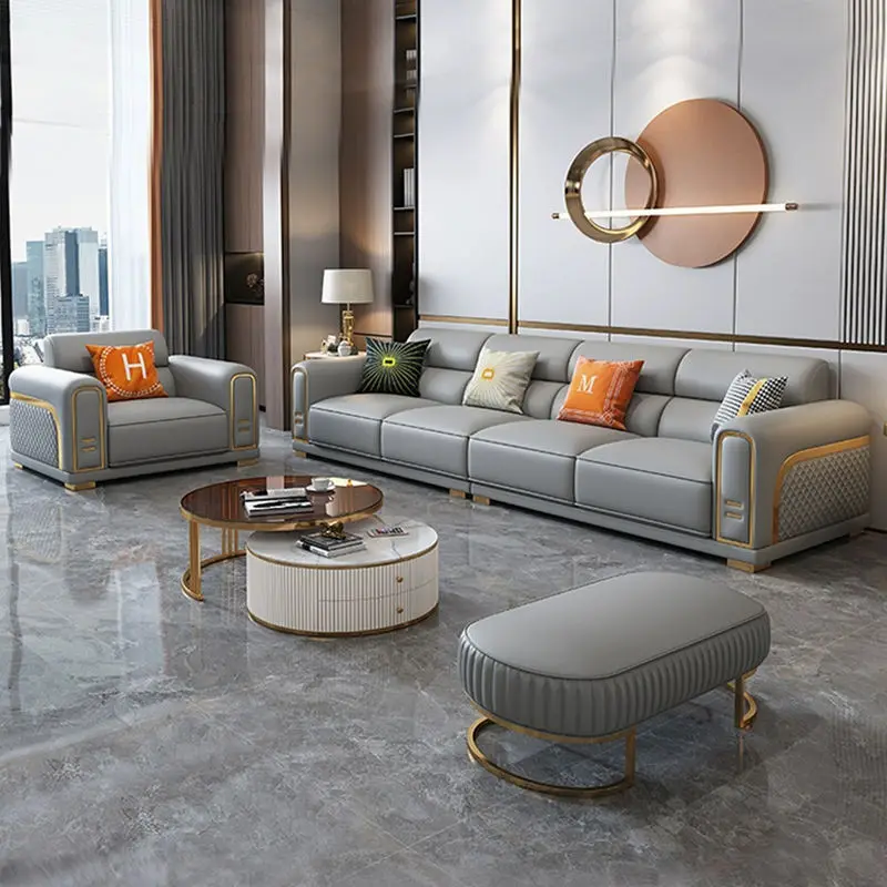 Leather Luxury Chesterfield Sofa Set Single/Double/Triple Seater Options Durable Sponge-Filled Modern Apartment Hotel Living — image 3