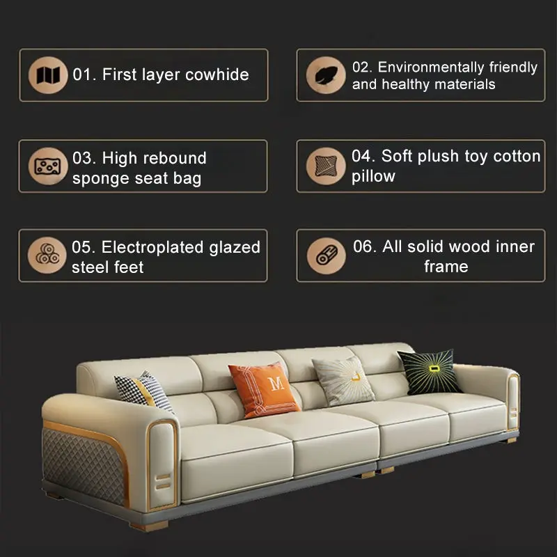 Leather Luxury Chesterfield Sofa Set Single/Double/Triple Seater Options Durable Sponge-Filled Modern Apartment Hotel Living — image 7