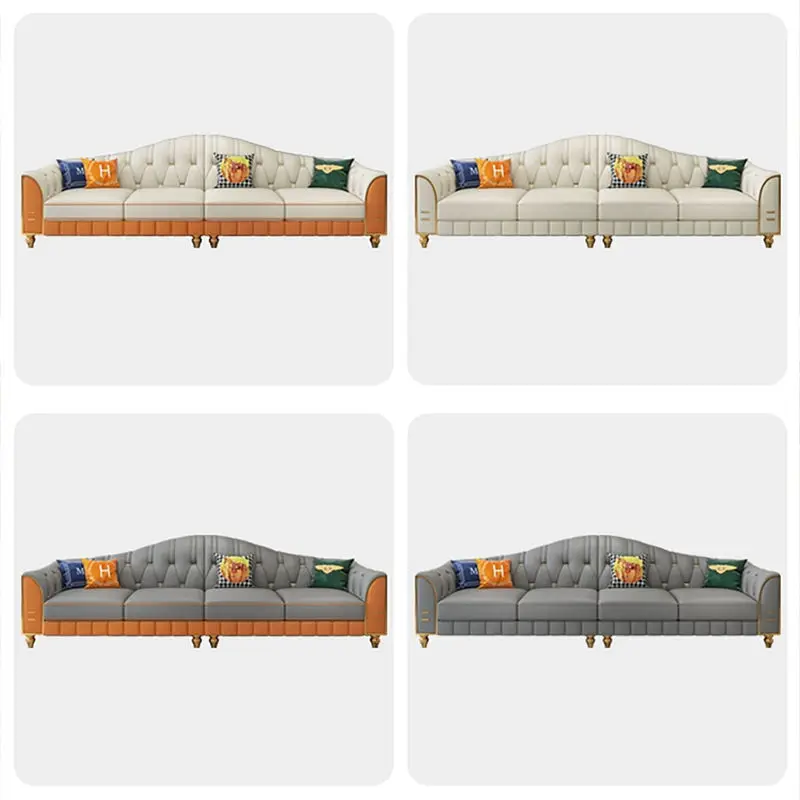 Synthetic Leather Luxury Modern Chesterfield Sofa Set-Durable Sponge-Filled Single/Double/Triple Seater Options for Living Room — image 7