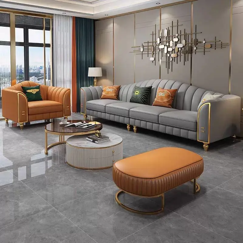 Leather Luxury Modern Chesterfield Sofa Set 2/Single/Double/Triple Seater Options Durable Sponge-Filled Hotel/GYM/Living Room — image 3
