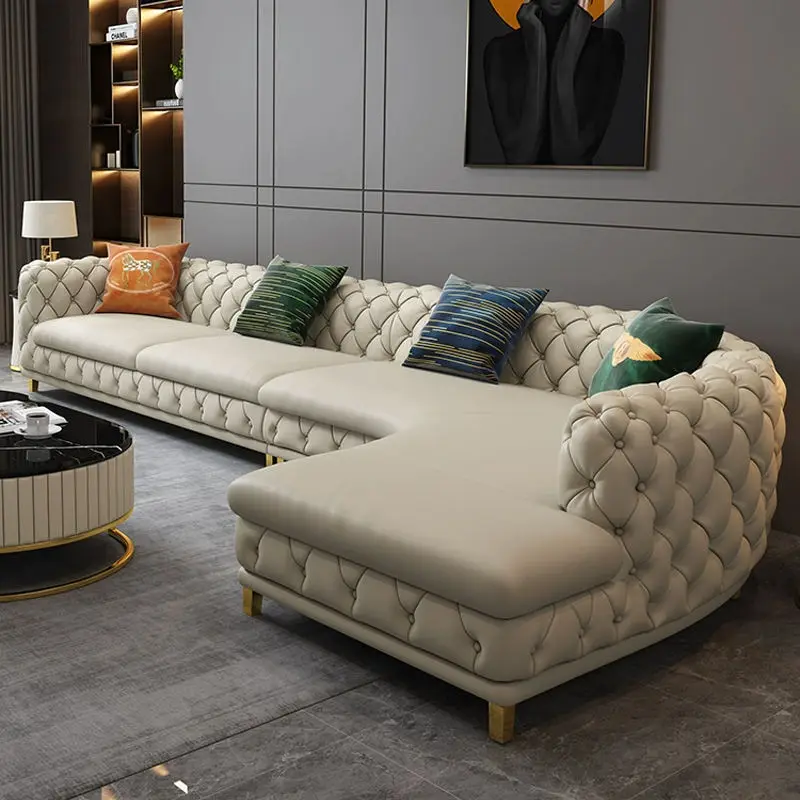 Synthetic Leather Modern Chesterfield Sofa Set Tufted Design Single/Double/Triple Seater Options Durable Sponge-Filled f — view 1