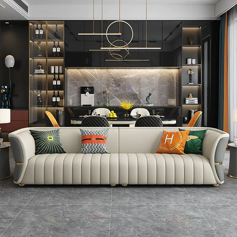 Leather Luxury Modern Chesterfield Sofa Set Single/Double/Triple Seater Options Durable Sponge-Filled Apartment Hotel Living — image 4