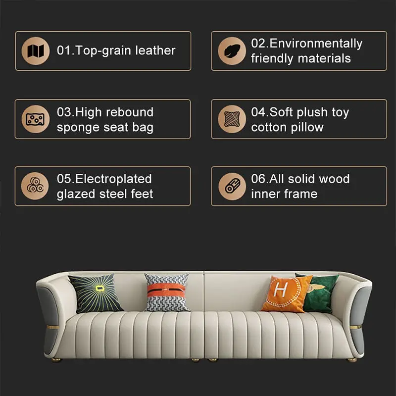 Leather Luxury Modern Chesterfield Sofa Set Single/Double/Triple Seater Options Durable Sponge-Filled Apartment Hotel Living — image 7