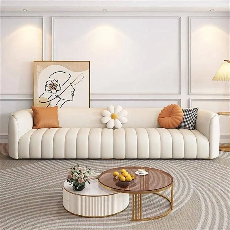 High Quality Durable Modern Synthetic Leather Chesterfield Sofa Set Apartment Living Room Hotel Sponge Customizable Luxury — image 4