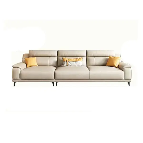 Luxurious Modern Minimalist Leather Sectional Sofa Set Sponge Modular Design for Villas Living Room Furniture Sofas — image 5