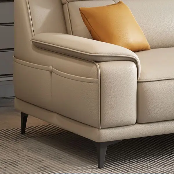 Luxurious Modern Minimalist Leather Sectional Sofa Set Sponge Modular Design for Villas Living Room Furniture Sofas — image 6