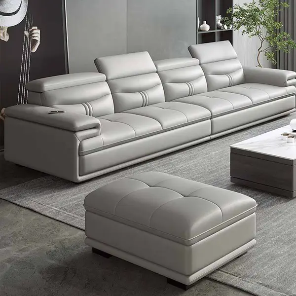 Modern L-Shaped 3-Seater Sectional Sofa Set Furniture with Reclining Function PU Leather for Living Room — image 6