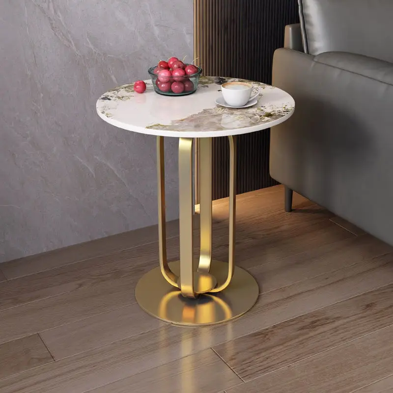 Nordic Gold Slivery Luxury Modern Glass Top Stainless Steel Corner Console Table for Living Room Bedroom Hotel Use — image 3