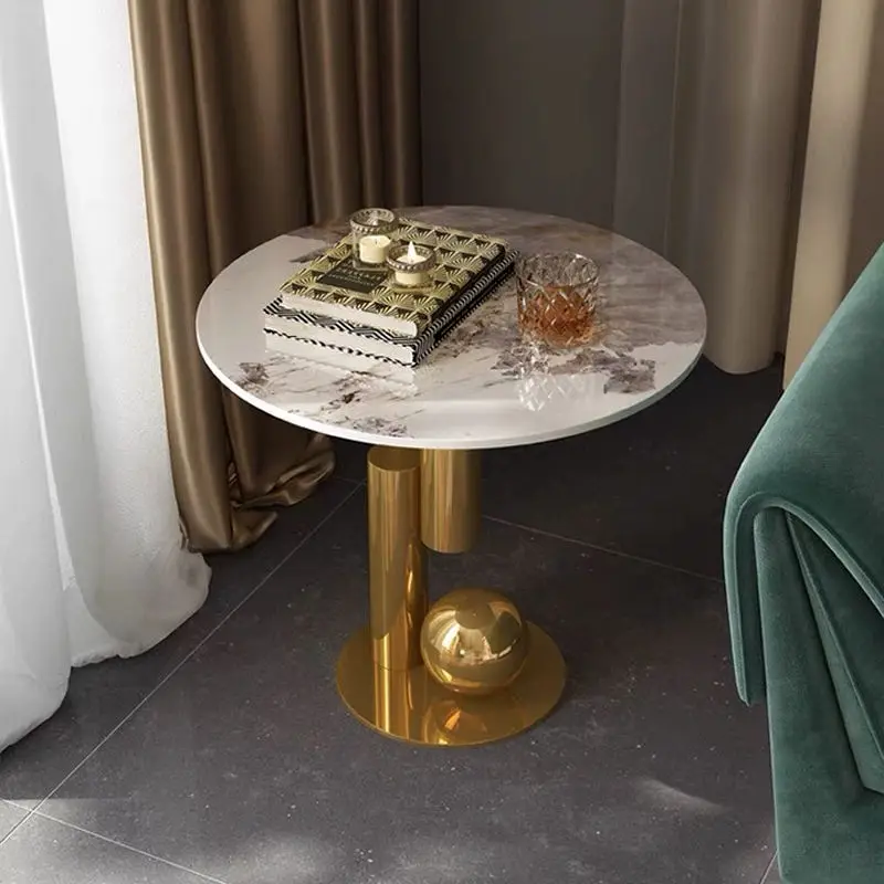 Nordic Gold Slivery Luxury Modern Glass Top Stainless Steel Corner Console Table for Living Room Bedroom Hotel Use — image 4