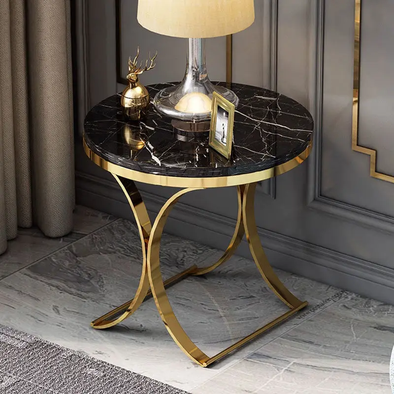 Nordic Gold Slivery Luxury Modern Glass Top Stainless Steel Corner Console Table for Living Room Bedroom Hotel Use — image 6