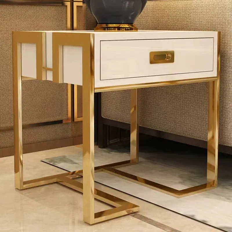 Modern Convertible Living Room Furniture Storage Side Table Metal Frame Black Glass Coffee and Tea Table — image 3