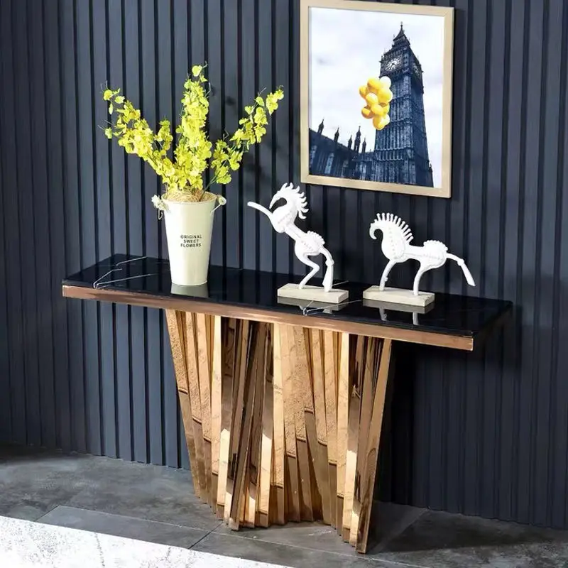Light Luxury Modern Stainless Steel Hotel Living Room Dining Porch Entrance Hallway Table Console — image 2