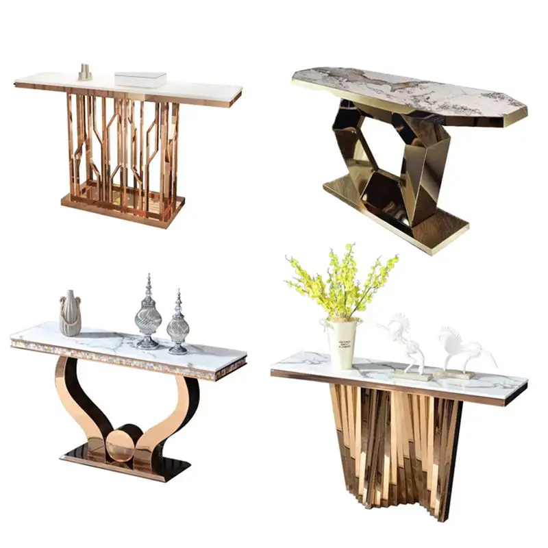 Light Luxury Modern Stainless Steel Hotel Living Room Dining Porch Entrance Hallway Table Console — image 6