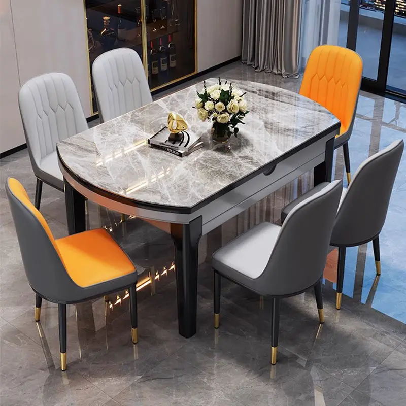 Modern Home Furniture Dinning Table Set 6 Seater Round Marble Dining Table for Restaurant — view 1
