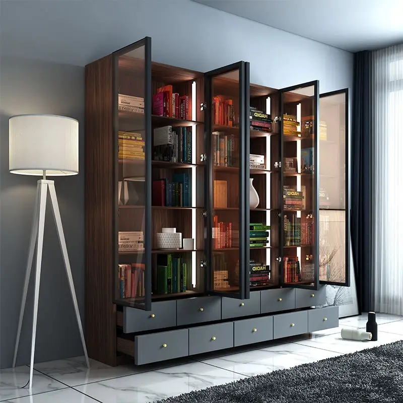 Modern Wooden Bookshelf for Living Room Bedroom School & Home Office-Customizable Size & Color Storage Cabinet — image 2