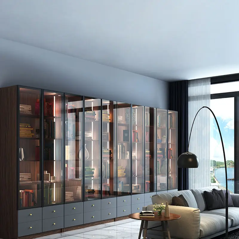 Modern Wooden Bookshelf for Living Room Bedroom School & Home Office-Customizable Size & Color Storage Cabinet — image 4