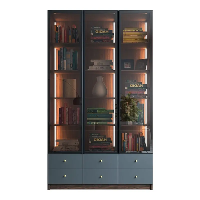 Modern Wooden Bookshelf for Living Room Bedroom School & Home Office-Customizable Size & Color Storage Cabinet — image 5