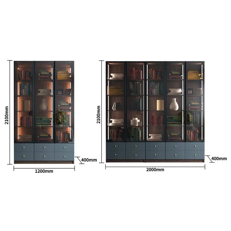 Modern Wooden Bookshelf for Living Room Bedroom School & Home Office-Customizable Size & Color Storage Cabinet — image 6
