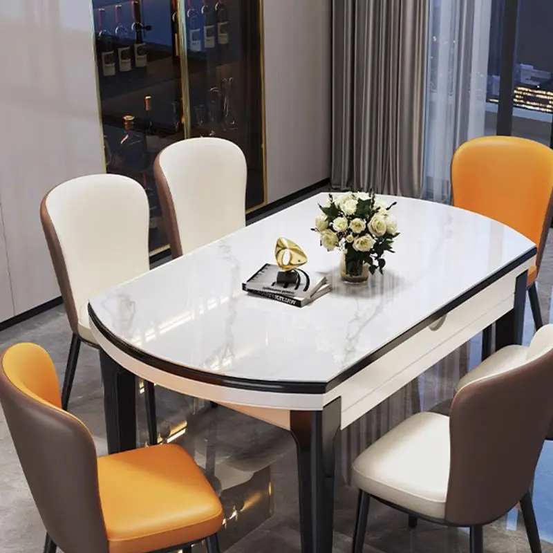 Modern Home Furniture Dinning Table Set 6 Seater Round Marble Dining Table for Restaurant — image 6