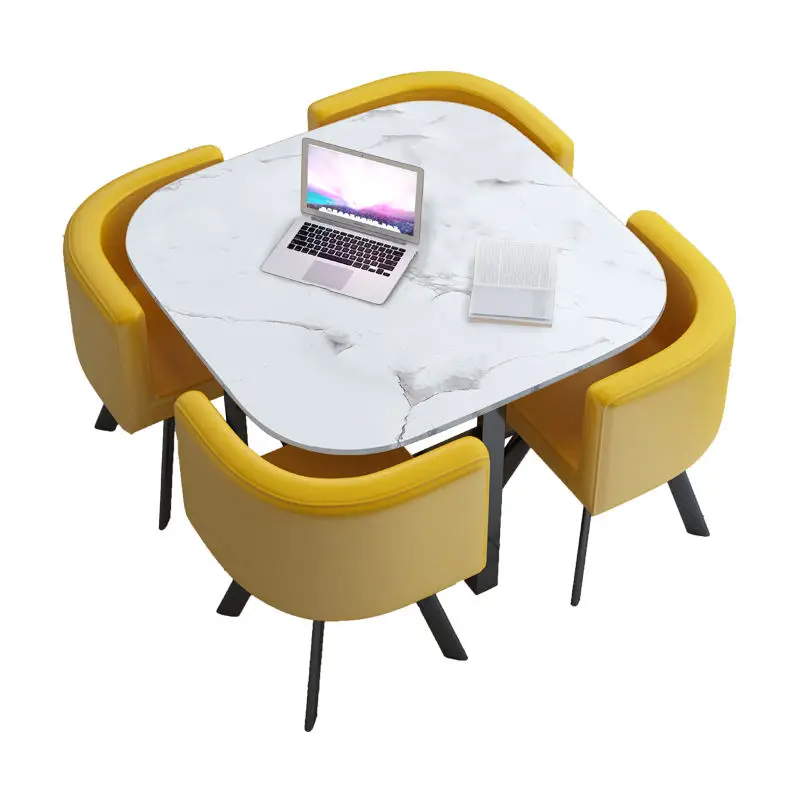 Wholesale Modern Dining Table Sets 4 6 Chairs Dining Table Wooden Restaurant Cafe Chatting Table — image 7