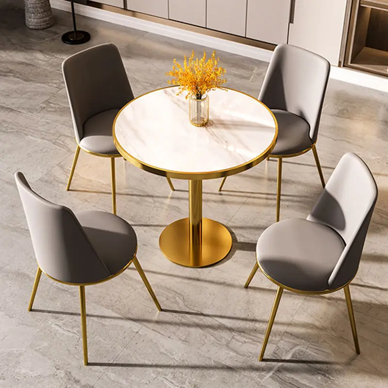 Wholesale Nordic Restaurant Furniture Dinner Set Simple White Circular Round Cafe Kitchen Dining Table — view 1