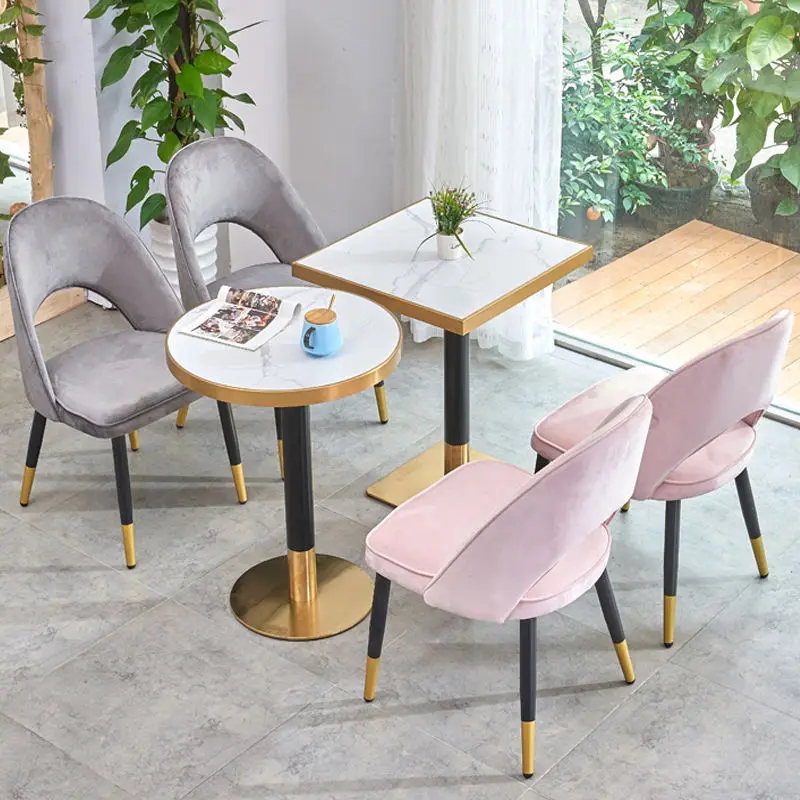 Wholesale Nordic Restaurant Furniture Dinner Set Simple White Circular Round Cafe Kitchen Dining Table — image 4