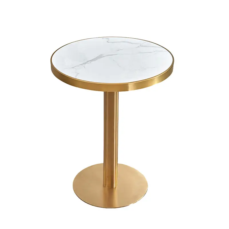 Wholesale Nordic Restaurant Furniture Dinner Set Simple White Circular Round Cafe Kitchen Dining Table — image 5