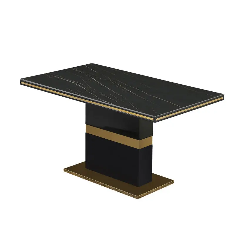Luxury Modern Dining Room Set Furniture Dining Table Set 6 Seater Marble Top Dining Table Sets — image 6