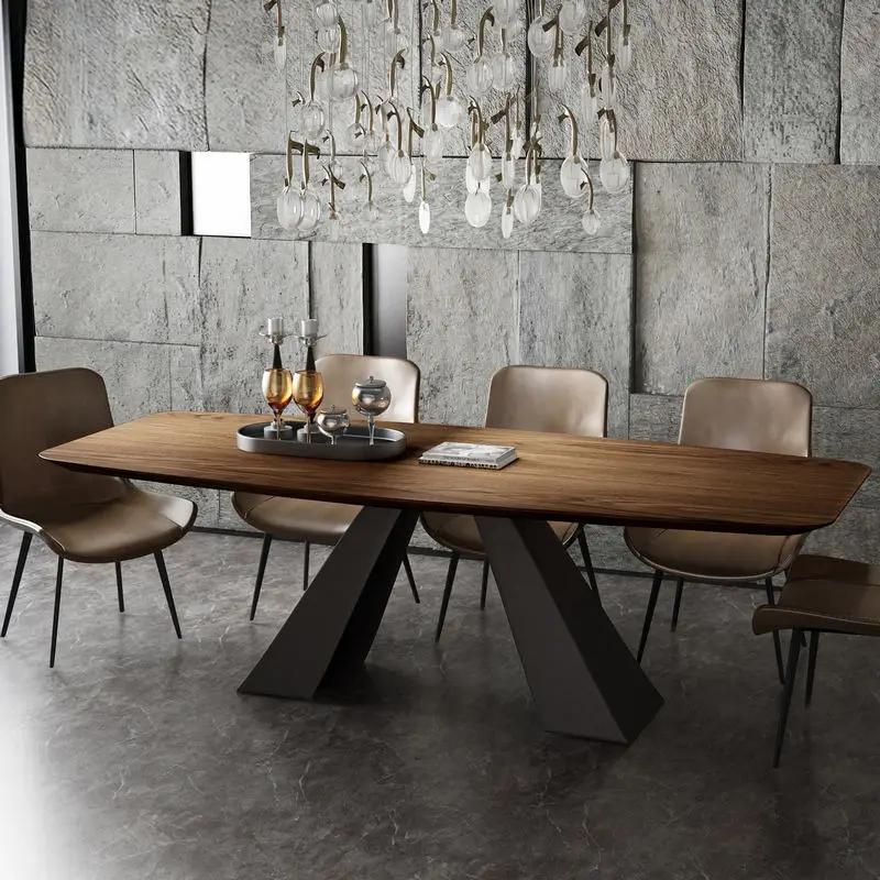 Modern Solid Wood Classical Design Dining Table 4 6 8 10 Seat Furniture Restaurant Dining Table — image 3