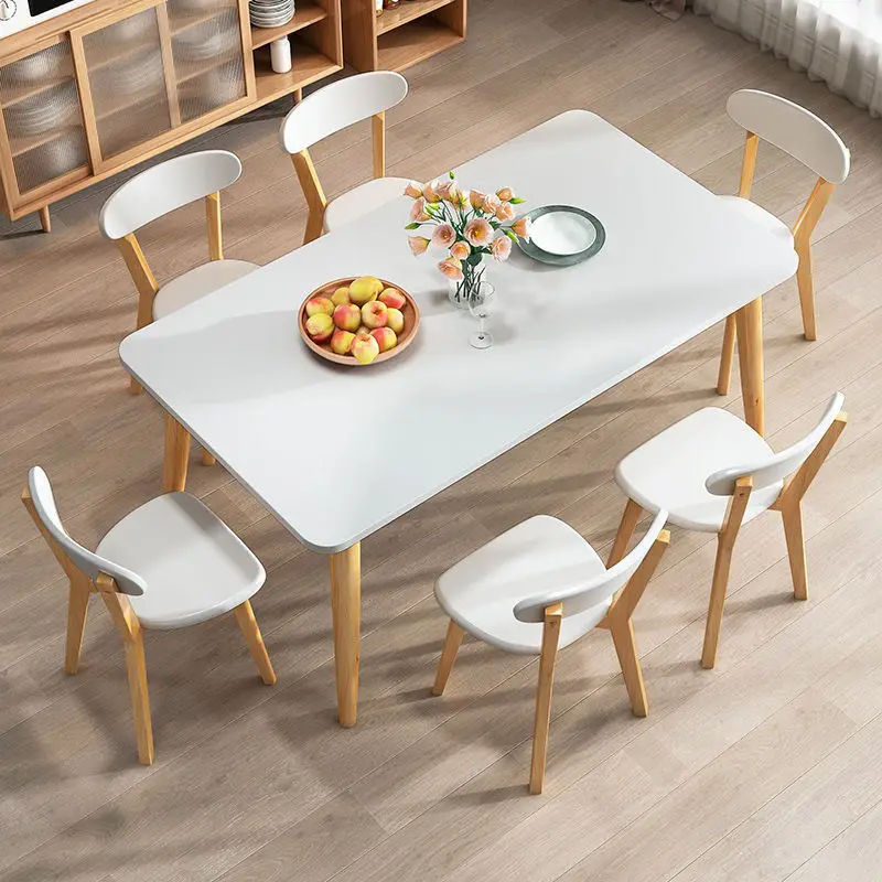 Luxury Solid Wood Dining Room Furniture Dining Table Set 4 Chairs Modern Wooden Dining Table Set — image 3