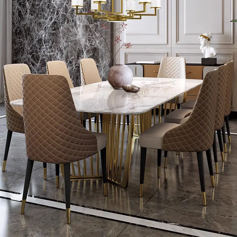 Modern Dining Table Set for 8 Seater Home Furniture Dining Room Set Luxury Marble Top Dining Table — image 6