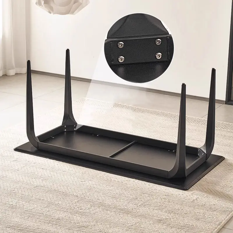 Modern Dining Room Furniture Nordic Rectangular Luxury Marble Top Dining Table With Metal Leg — image 6