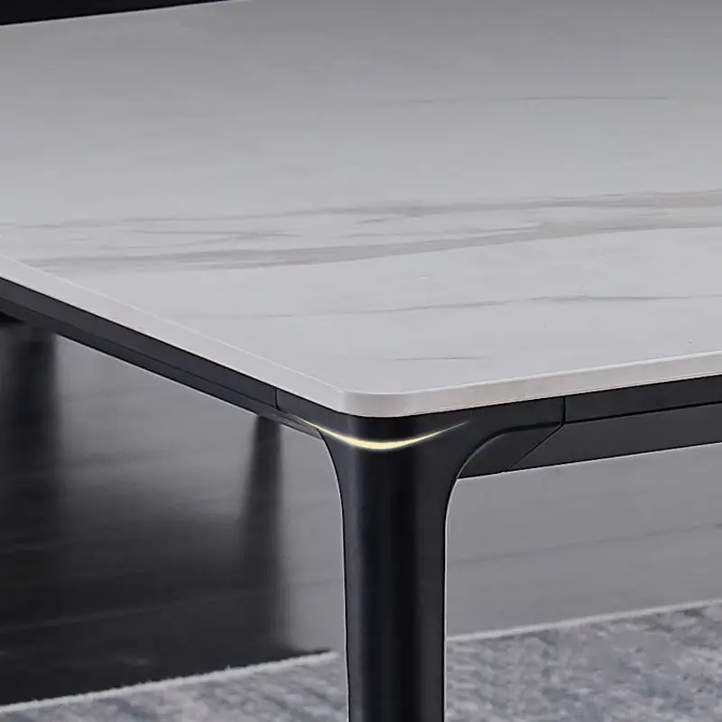 Nordic Modern Minimalist Marble Rectangular Dining Table With Aluminum Frame — image 5