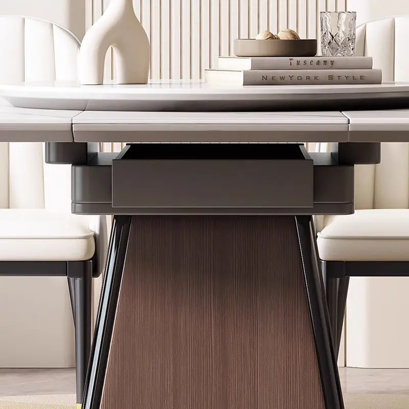 Modern Luxury Design Marble Top Dining Table 4 6 Chairs Set Dining Room Furniture Folding Table and Chairs for Dining Room — image 4