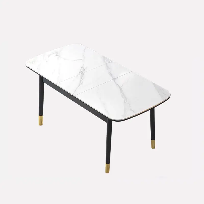 Luxury Wooden Dining Table With Marble Top Square Modern Dining Table — image 6