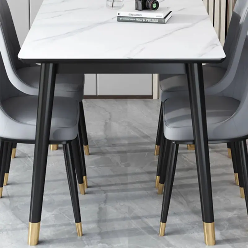 Luxury Wooden Dining Table With Marble Top Square Modern Dining Table — image 7