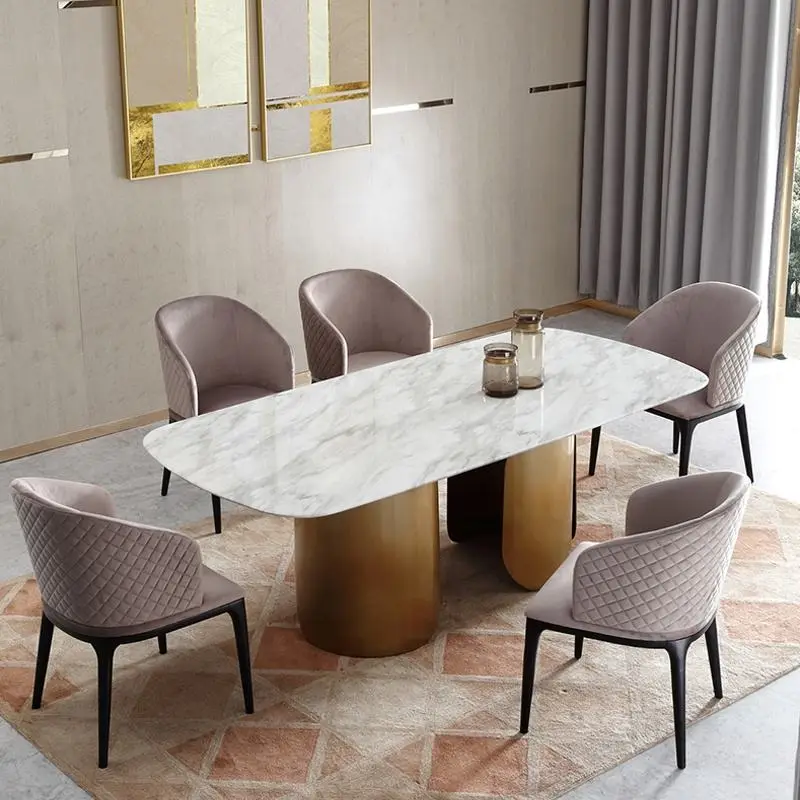 Luxurious Dining Room Sets 8 Chairs Table Furniture Luxury Marble Top Dining Tables with Chairs Modern 10 Seater Dining Tables — image 4