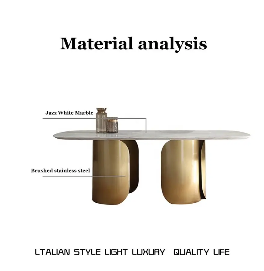 Luxurious Dining Room Sets 8 Chairs Table Furniture Luxury Marble Top Dining Tables with Chairs Modern 10 Seater Dining Tables — image 7