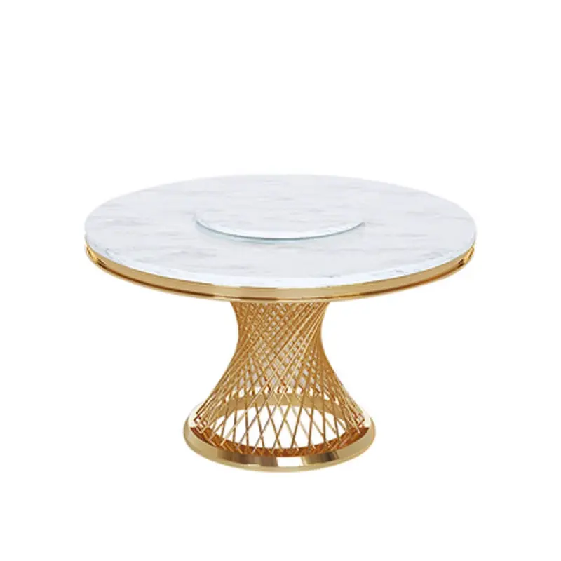 Nordic Style Modern Dining Room Set Luxury Design Home Furniture Marble Top Dining Table With Metal Leg — image 5