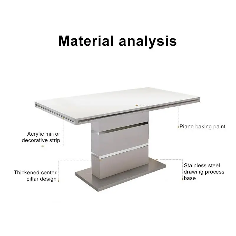 Modern Dining Table 6 Chairs and Marble Dining Table Set — image 4