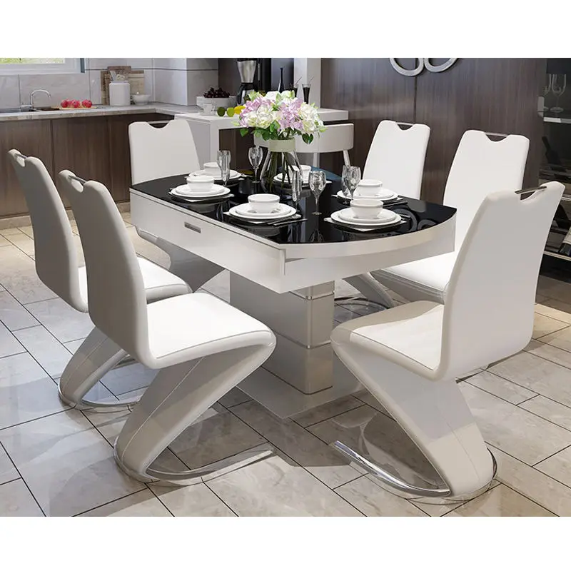 Gold and White Luxury Dining Table 6 Chairs and Dining Table Sets Modern — image 6