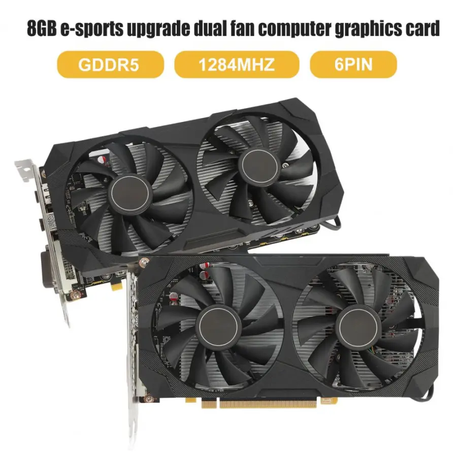 New RX580 Graphics Card Dual Cooling Fan 8GB GDDR5 256-Bit Desktop PC Mining Gaming Video Card Computer Accessories — image 2