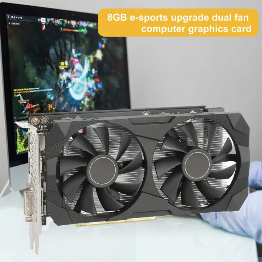 New RX580 Graphics Card Dual Cooling Fan 8GB GDDR5 256-Bit Desktop PC Mining Gaming Video Card Computer Accessories — image 3