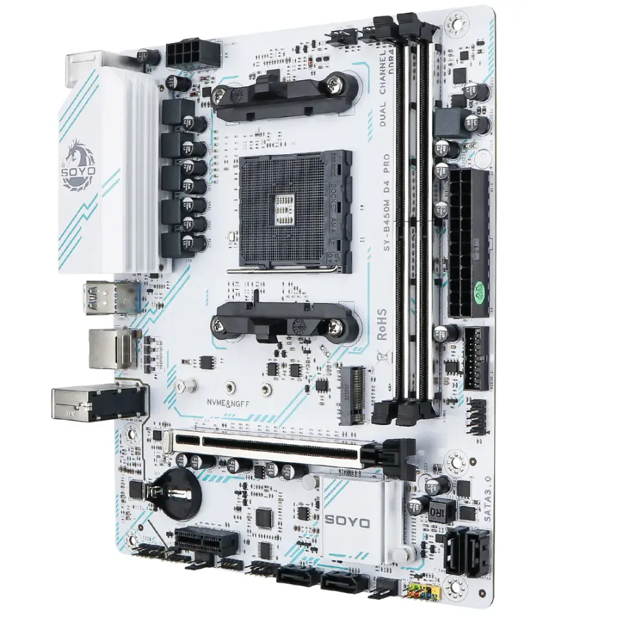SOYO AMD B450M Motherboard Dual-channel DDR4 M.2 PCIE 3.0 NVME SATA3.0 Supports Ryzen 5600G for Desktop Gaming Computer Host — image 4
